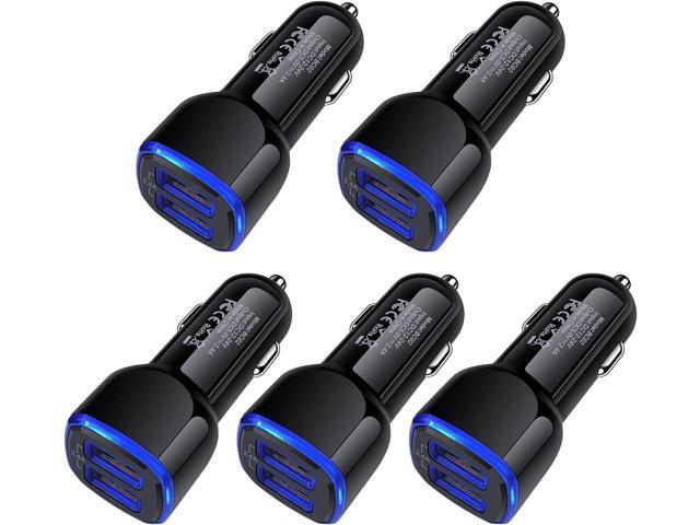 USB Car Charger,5Pack 2.4A Dual Port USB Cigarette Lighter Car Phone Charger Plug Car Adapter for iPhone 15 14 13 12 SE 11 Pro Max, Samsung Galaxy...