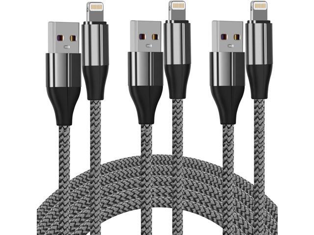 FEEL2NICE Lightning Cable 3 ft,3 Pack iPhone Charger Cable & Data Sync Fast 3 Foot Nylon Braided Cord Compatible with iPhone Xs max/xr/x/8/8...
