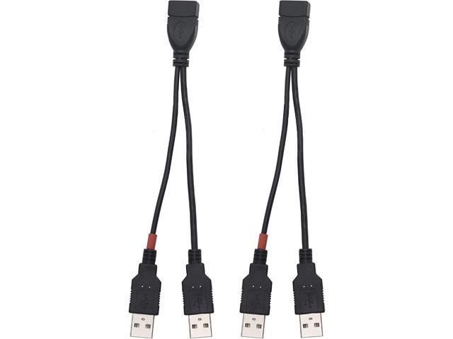 30cm USB Splitter Cable USB 2.0A Female to Dual USB A Male Y Hub Adapter Cable YOUCHENG for Computers and Mobile Phones Etc. Only One Port for Data.