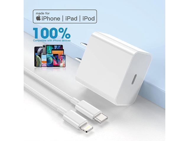 [MFI Certified] iPhone Charger Block USB C Fast Wall Plug with 6ft USB C to Lightning Cable for i Phone/14/13/12/11/pro/pro max/Air pods pro/iPad...