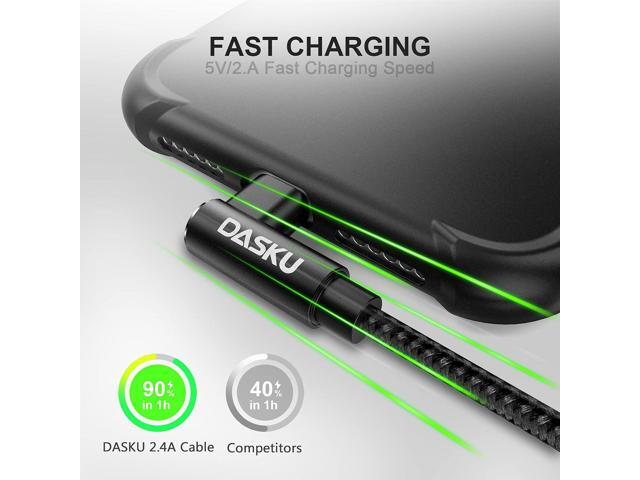 Short iPhone Charger 1FT 2Pack [ MFi Certified] 12 inch 90 degree Lightning Cable Fast Nylon Braided Right Angle iPhone Charging Cord Compatible...