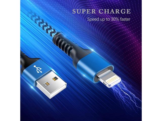 [3/6/10FT-5Pack] iPhone Charger Apple Certified Lighting Charge Cords Phone Power Data Cable Nylon Braided Fast Charging Wire for iPhone 13 12 Pro...