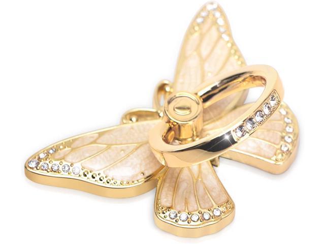 Butterfly Cell Phone Ring Grip Holder, 360 Degrees Rotation Phone Ring Grip Stand, Metal Finger Kickstand Compatible with iPhone, Samsung Galaxy,...