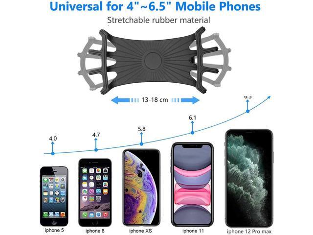 2 Pack Universal Bike Phone Mounts, 360 Rotation Silicone Holders for iPhone and Samsung, Compatible with 4.7-6.8 Inches Phones, Easy Installation