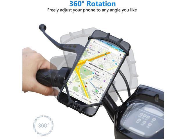 2 Pack Universal Bike Phone Mounts, 360 Rotation Silicone Holders for iPhone and Samsung, Compatible with 4.7-6.8 Inches Phones, Easy Installation