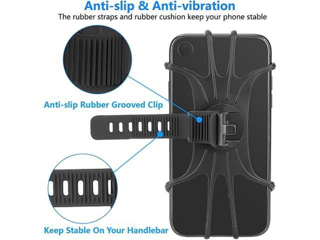 2 Pack Universal Bike Phone Mounts, 360 Rotation Silicone Holders for iPhone and Samsung, Compatible with 4.7-6.8 Inches Phones, Easy Installation