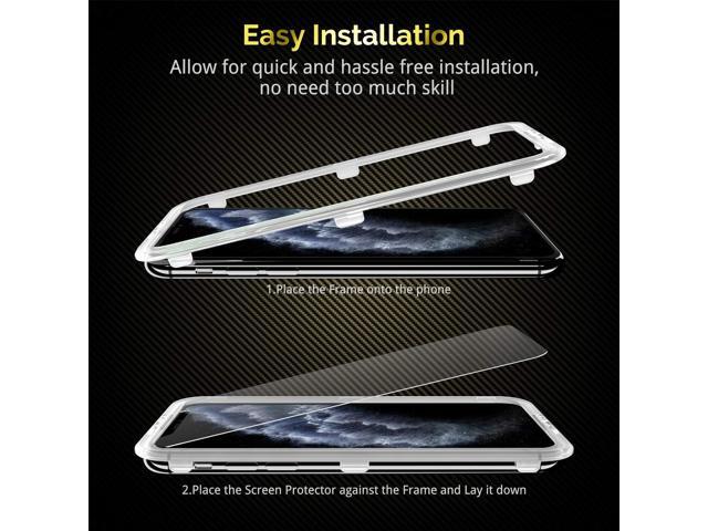 UNBREAKcable 3-Pack Screen Protector for iPhone 11 Pro/iPhone XS/iPhone X, Double Shatterproof Tempered Glass [Easy Installation Frame] [9H...