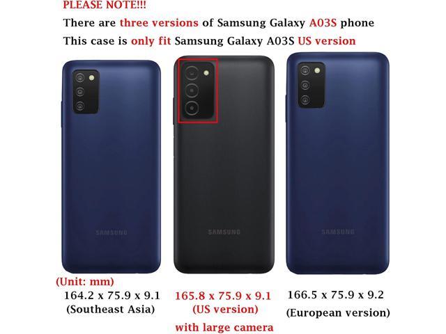 for Samsung Galaxy A03S Case with HD Screen Protector (Military Grade 16ft. Drop Tested) Magnetic Ring Holder Kickstand Protective Phone Case for...