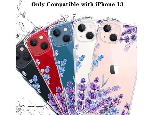 Flower Designed for iPhone 13 Case[with Screen Protector], Floral Clear Women Phone Case Shockproof Protective Soft TPU Bumper Cover 6.1 Inch 2021...