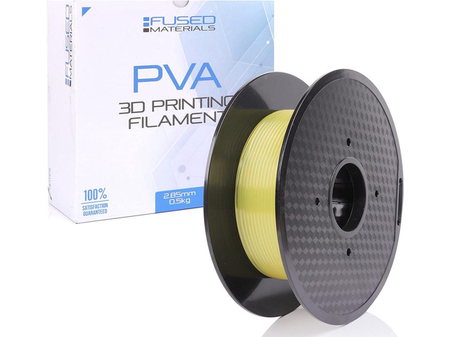 Fused Materials PVA 3D Printer Filament, 2.85mm, 0.5kg roll - Dissolvable Filament - Water Soluble Filament for 3D Printers and 3D Pens