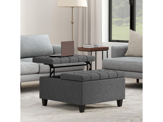 Harrison Small Square Coffee Table Storage Ottoman