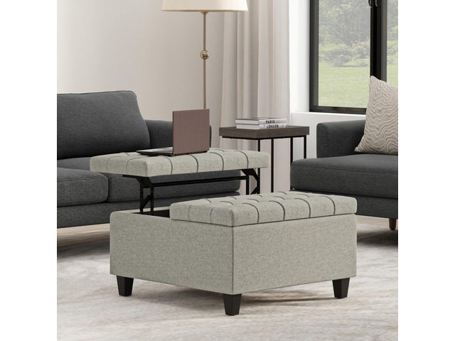 Harrison Small Square Coffee Table Storage Ottoman