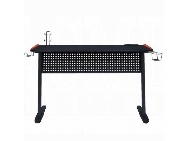 Black and Red Gaming Desk with LED Light and USB Port
