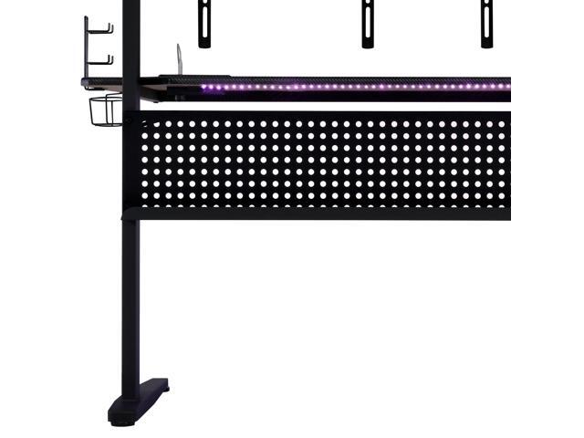 Black Gaming Desk with LED Light