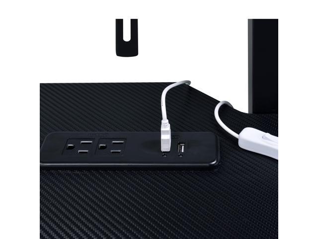 Black Gaming Desk with LED Light