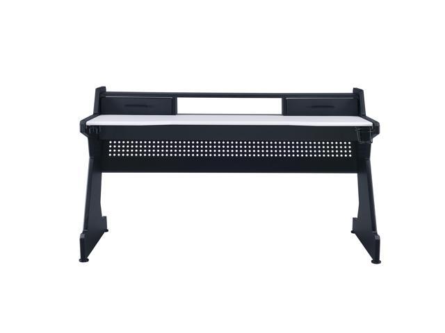 Black and White 2-Drawer Gaming Desk