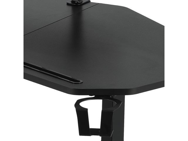 Techni Sport TS911D Gaming Desk with Shelves & Accessory Holder, Black