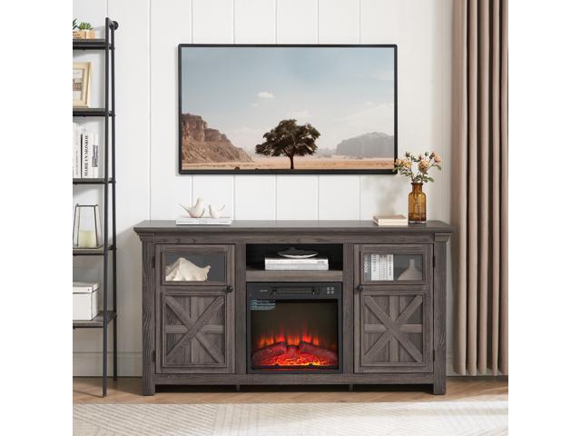 2 Doors Cabinet Farmhouse Cabinet, Farmhouse TV Stand Barn Design,Farmhouse TV Media Stand, Large Barn Inspired Home Entertainment Console with...