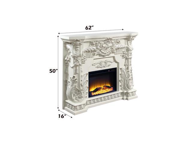 Adara Antique White Finish Fireplace