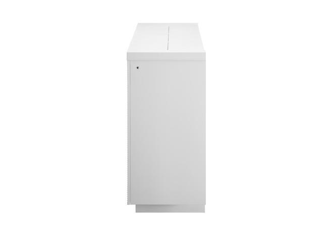 Aurora White 76 Inch Fireplace with TV Lift