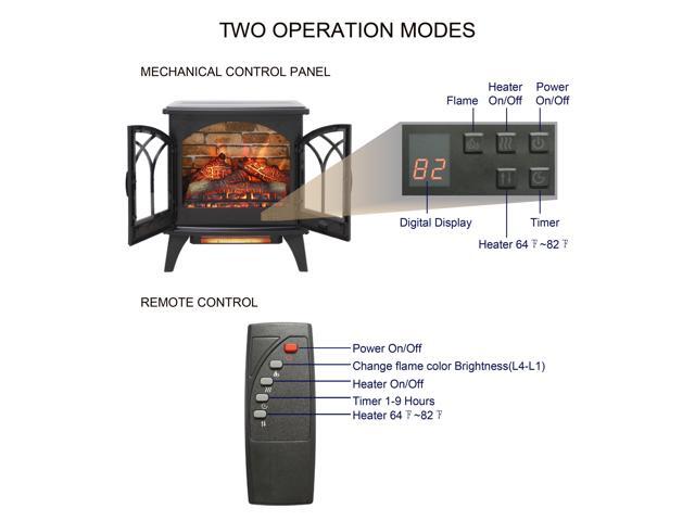 24 inch 3D Flame Electric Infrared Quartz Fireplace Stove with remote control