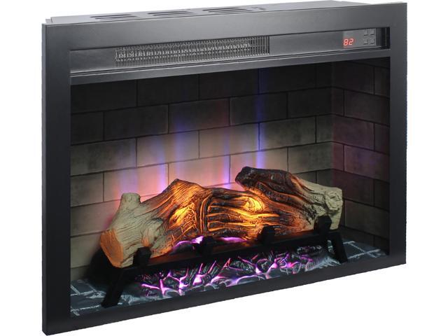 28 inch Electric Fireplace Insert, multicolored flames