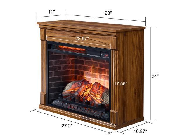 28 inch TV media entertainment center With electric fireplace