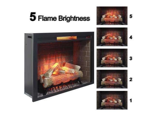33 inch Infrared Electric Fireplace Insert, Touch Panel Home Decor Heater,Smokeless Firebox .With fixed Trim Kit .With Crackling Sound