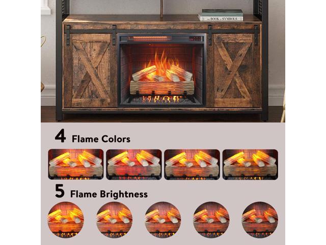 23 inch Infrared heating electric fireplace insert, with log set & realistic flame, remote control with timer, overheating protection