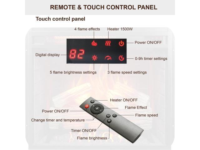 23 inch Infrared heating electric fireplace insert, with log set & realistic flame, remote control with timer, overheating protection