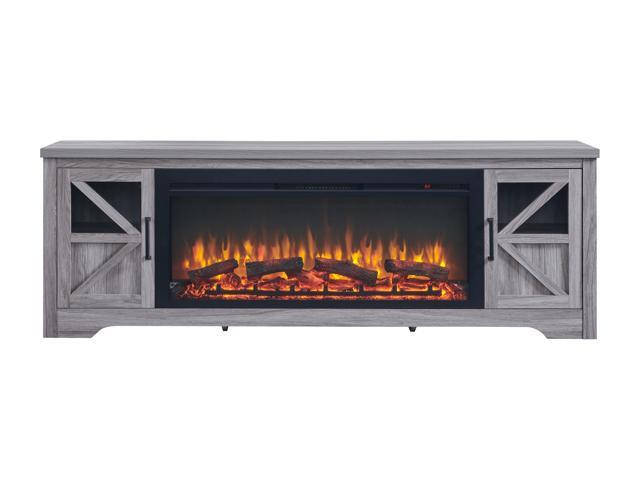 75' Fireplace TV Stand for TVs up to 80',with 44' Electric Fireplace