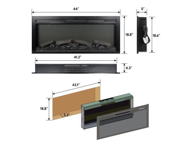 75' Fireplace TV Stand for TVs up to 80',with 44' Electric Fireplace