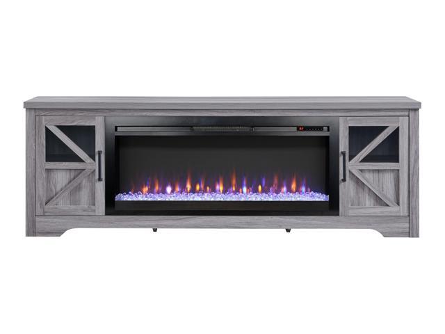 75' Fireplace TV Stand for TVs up to 80',with 44' Electric Fireplace