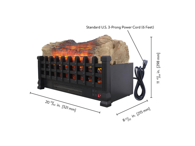 20 inch Electric Fireplace 3D Log set insert, Free Standing Fireplace Heater for Indoor