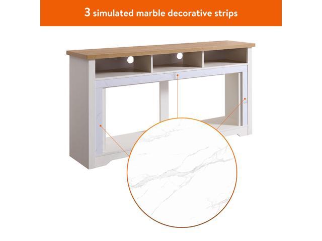 60 inch Fireplace TV Stand for TVs up to 70',with 50'smart Electric Fireplace,white
