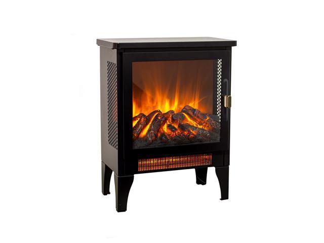 17 inch Freestanding Electric Fireplace Stove heater with 3D Flame effect,Black