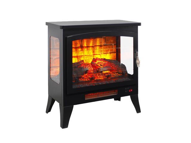 21 inchThree-sided Freestanding Electric Fireplace Stove heater with 3D Flame effect with remote control