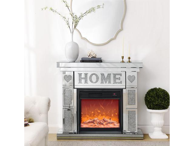 W 46' X D 12.6 X H 41 ' Acrylic diamond mirror fireplace cabinet, TV fireplace cabinet