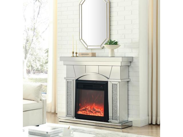 W 46' X D 12.5' X H 41' Dome door acrylic mirror fireplace cabinet, TV fireplace cabinet