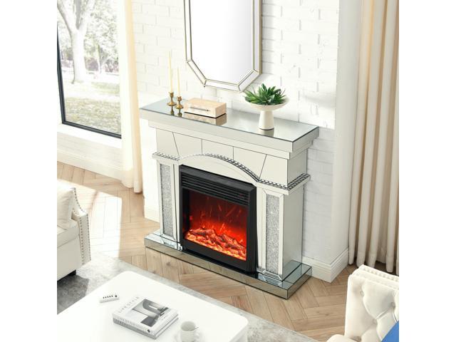 W 46' X D 12.5' X H 41' Dome door acrylic mirror fireplace cabinet, TV fireplace cabinet