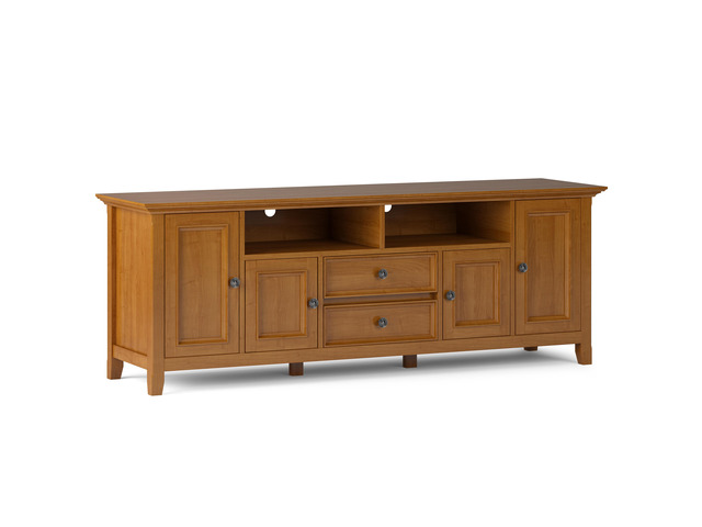 Amherst 72 inch Solid Wood TV Media Stand in Light Golden Brown