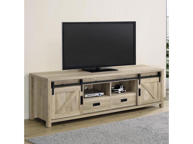 Madra Distressed Pine 2-Door Engineered Wood TV Stand