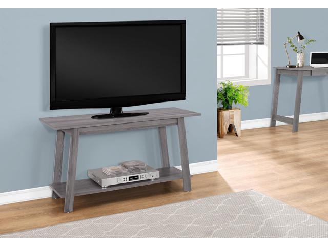 Tv Stand, 42 Inch, Console, Media Entertainment Center, Storage Shelves, Living Room, Bedroom, Grey Laminate, Contemporary, Modern