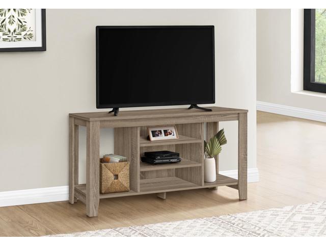 Tv Stand, 48 Inch, Console, Media Entertainment Center, Storage Shelves, Living Room, Bedroom, Brown Laminate, Contemporary, Modern