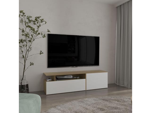 Selma Floating 63' Wide Tv Stand with Two Cabinets, Six Shelves, Cable Management, Entertainment Center for Living Room, Wall Shelf Cabinet...