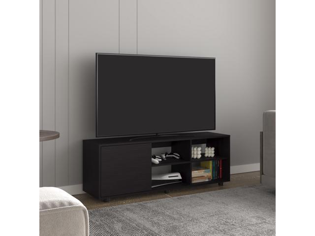 Adel 51' Wide Tv Stand with One Door Cabinet, Four Open Shelves, Cable Management, Living Room, Tv Room