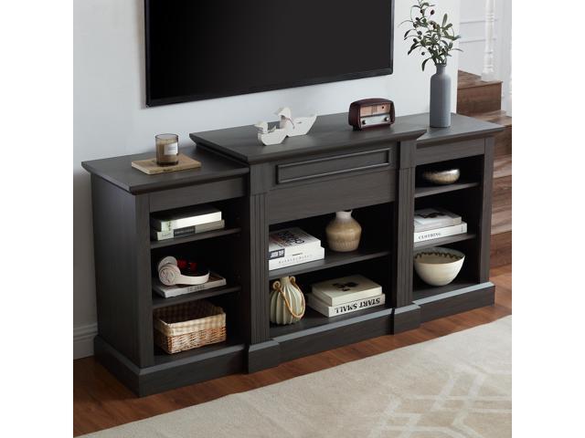 Media Console Table with Large Storage Cabinet, Modern TV Media Entertaionment Stand, Grey, 65.75'W*17'D*32.48'H