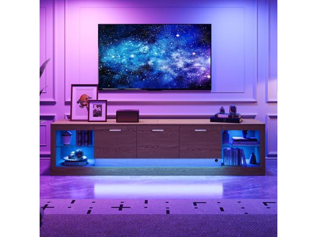 78'' Modern TV Stand with 6 Cabinets& 2 Open Compartments, Entertainment Center for TVs up to 90'', Television Console for Living Room, Bedroom,...