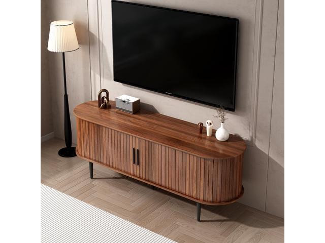 TV Stand, 55' Modern TV Console Table with Storage Compartment and Sliding Door, Gaming Entertainment Center with Cabinet for Living Room, Bedroom,...