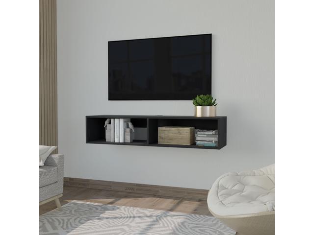 Yankton Floating TV Stand with Spacious Shelves and Cable Management